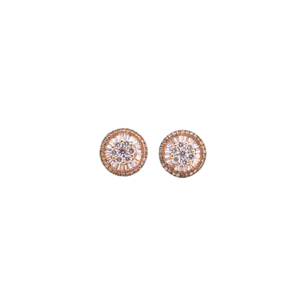 Aretes de diamantes en oro amarillo 18K