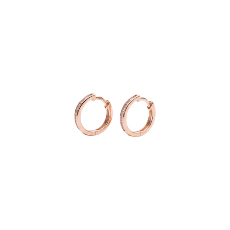 Aretes de diamantes en oro rosa 18K