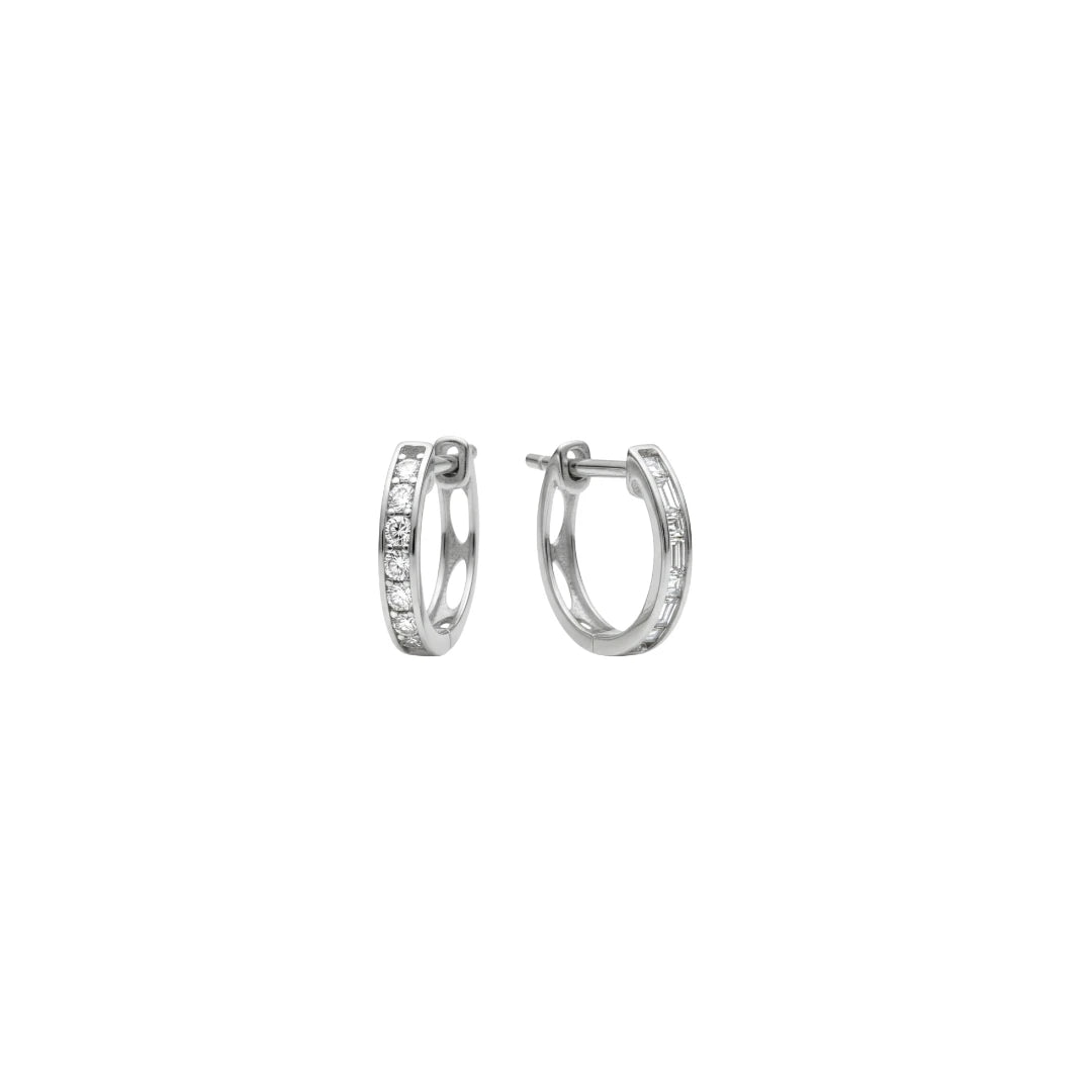 Aretes de diamantes en oro blanco 18K