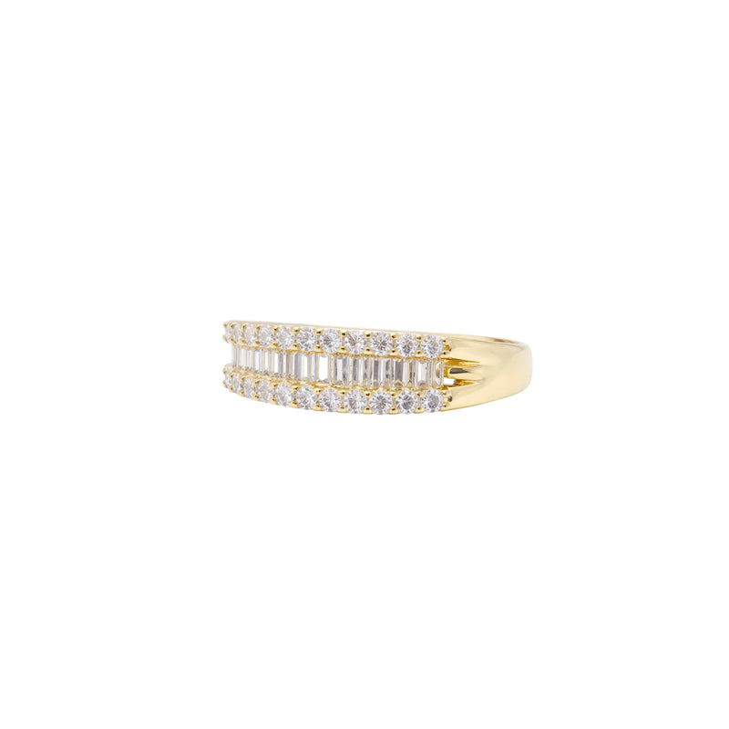 Anillo de diamantes en oro amarillo 18K