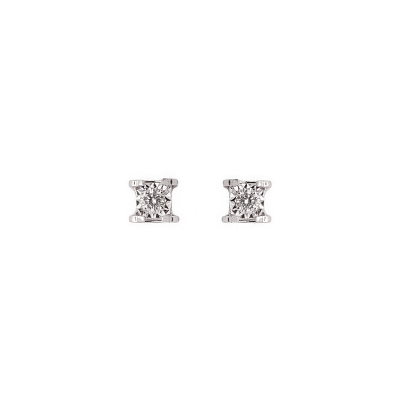 Aretes de diamantes en oro blanco 18K