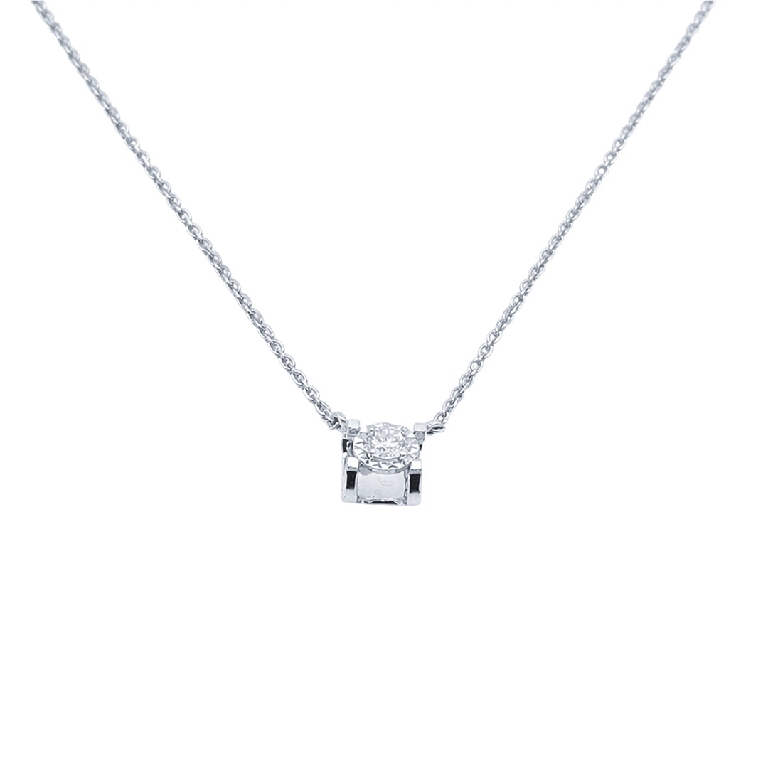 Collar de diamante en oro blanco 18K