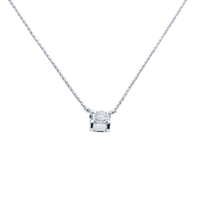 Collar de diamante en oro blanco 18K