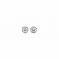Aretes de diamantes en oro blanco 18K