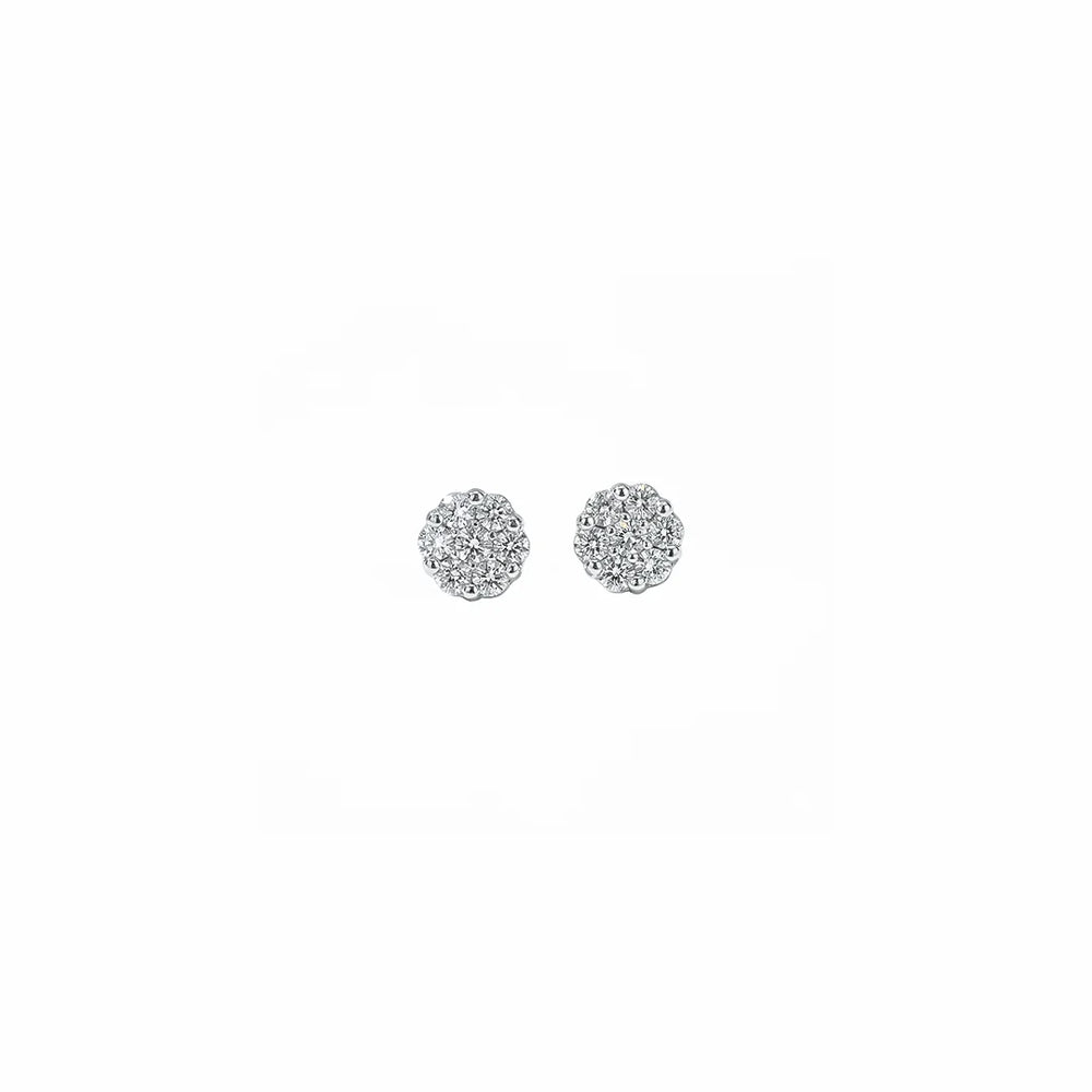 Aretes de diamantes en oro blanco 18K