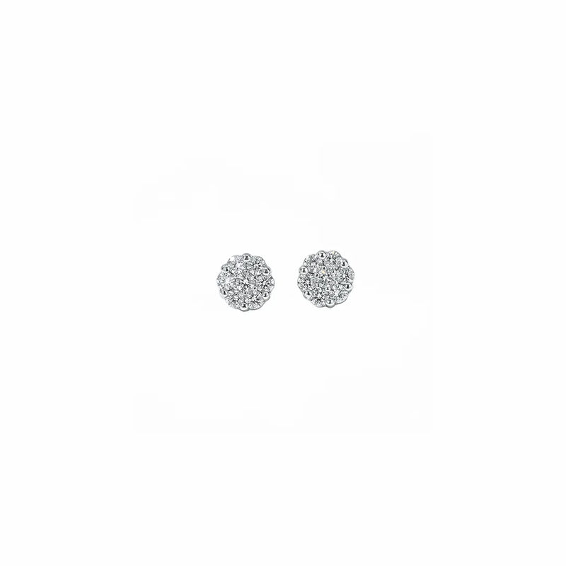 Aretes de diamantes en oro blanco 18K