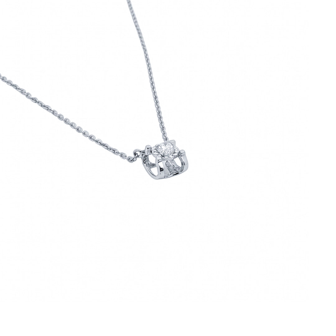 Collar de diamante en oro blanco 18K