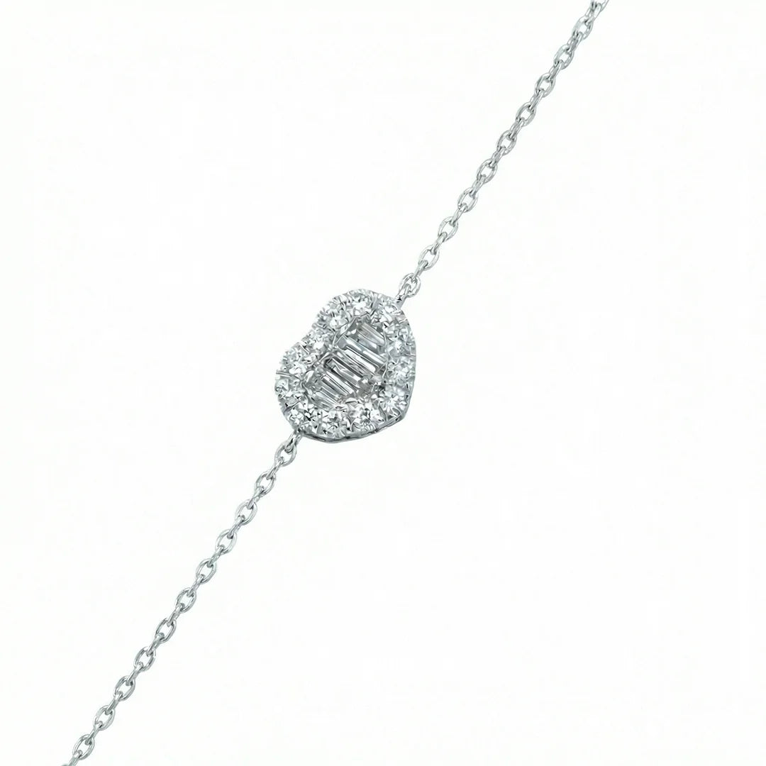Pulsera de diamantes en oro blanco 18 K