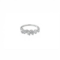 Anillo de diamantes en oro blanco 18K