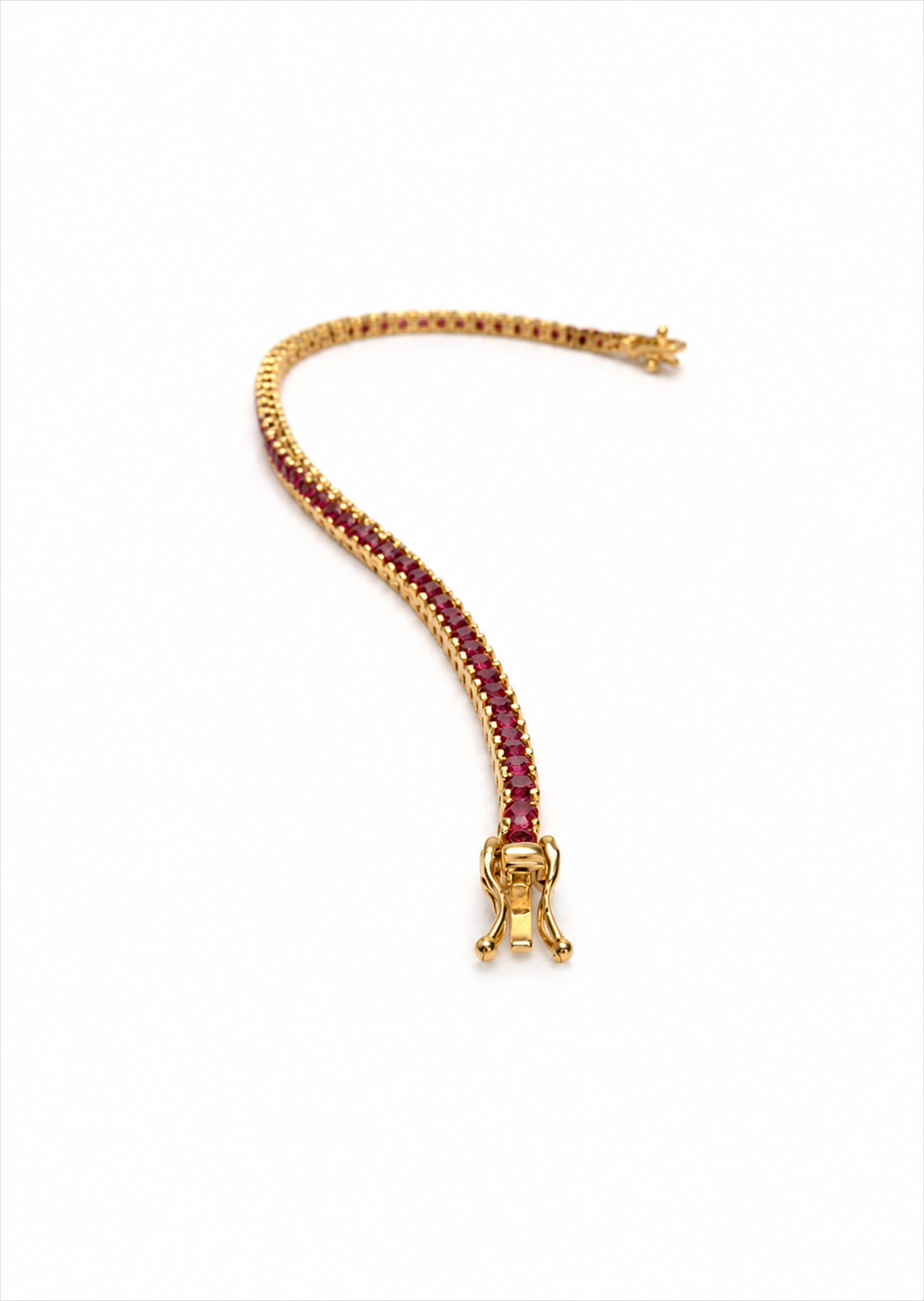 Tennis de rubíes en oro amarillo 18K
