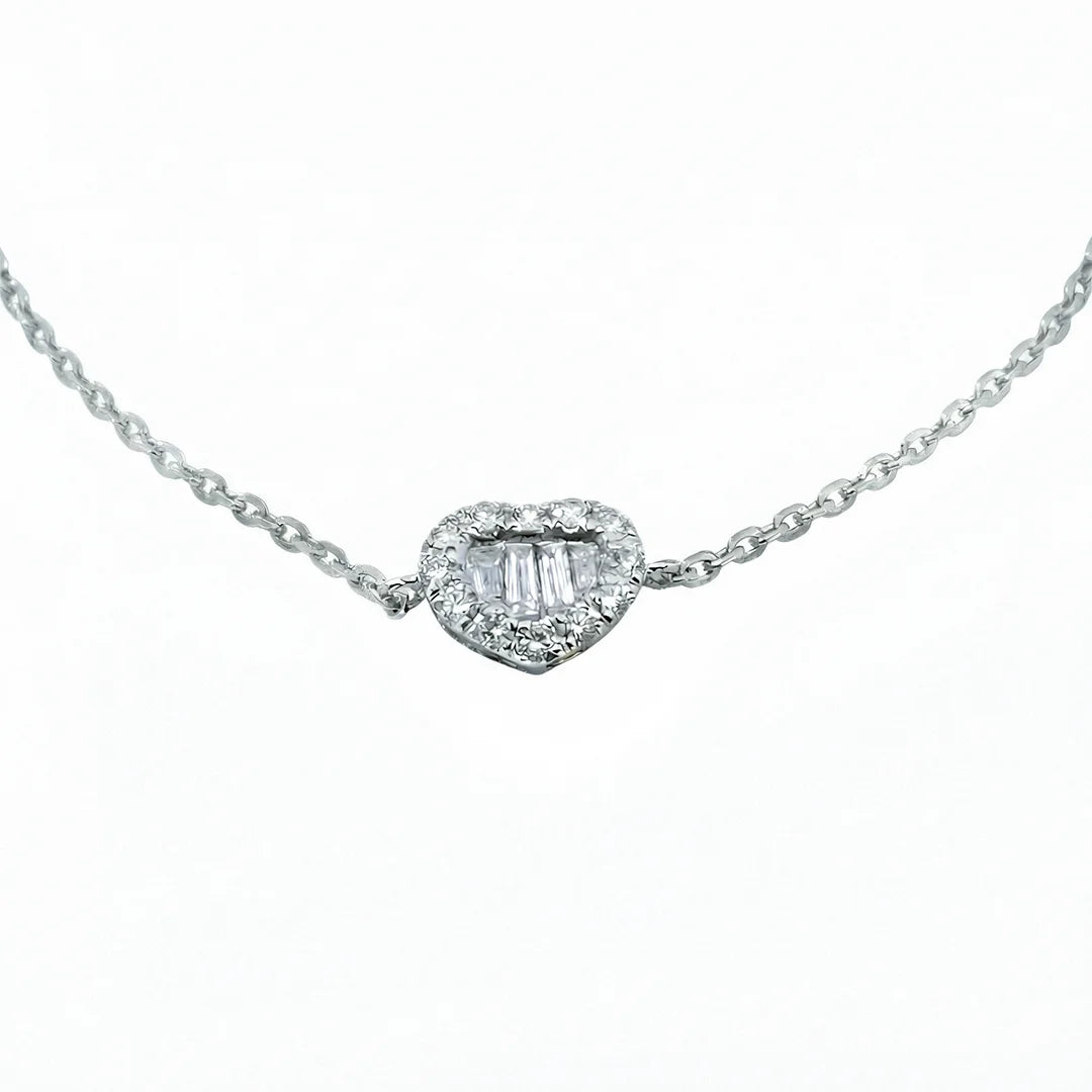Pulsera de diamantes en oro blanco 18 K