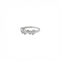 Anillo de diamantes en oro blanco 18K