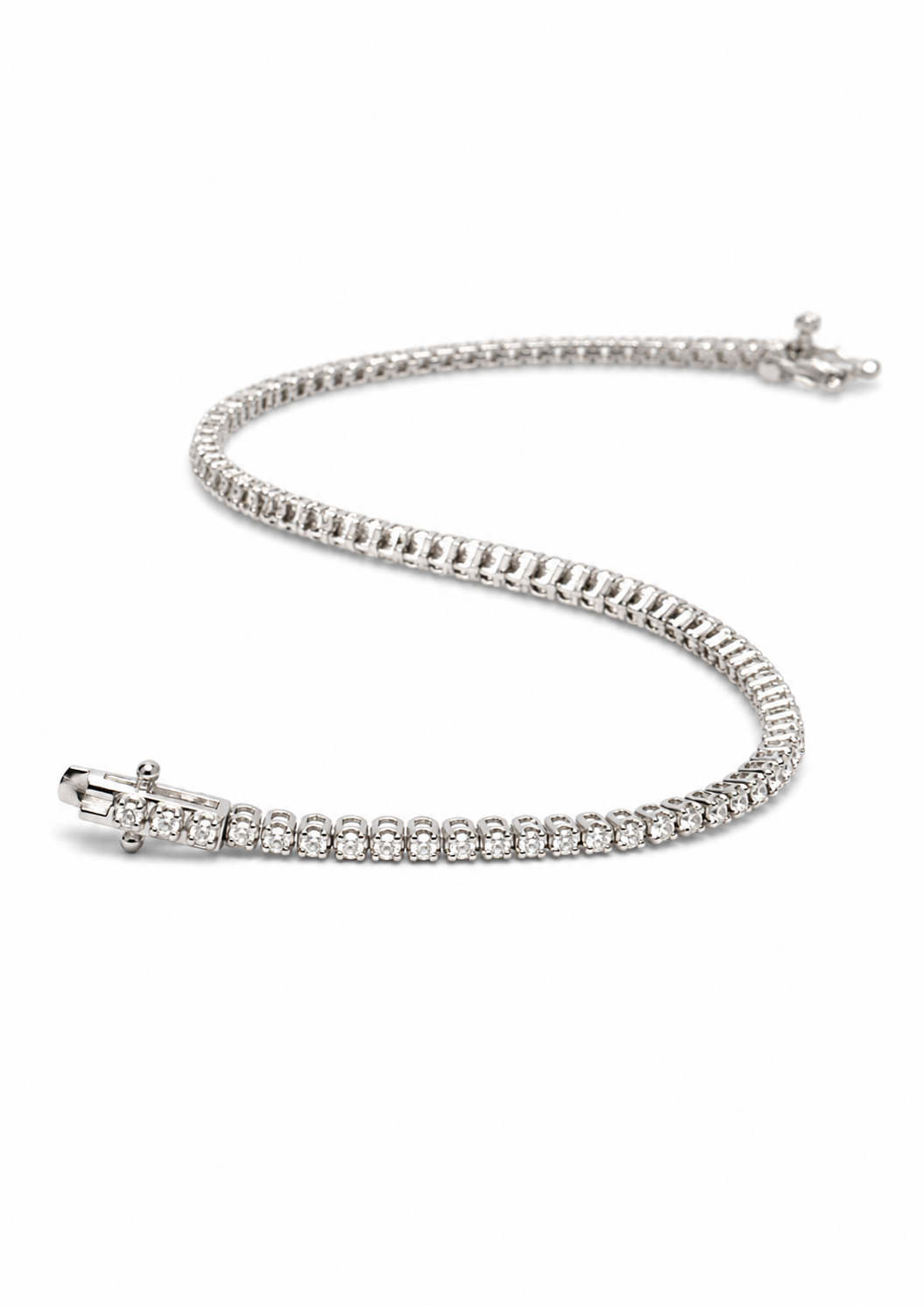 Tennis de diamantes en oro blanco 18K