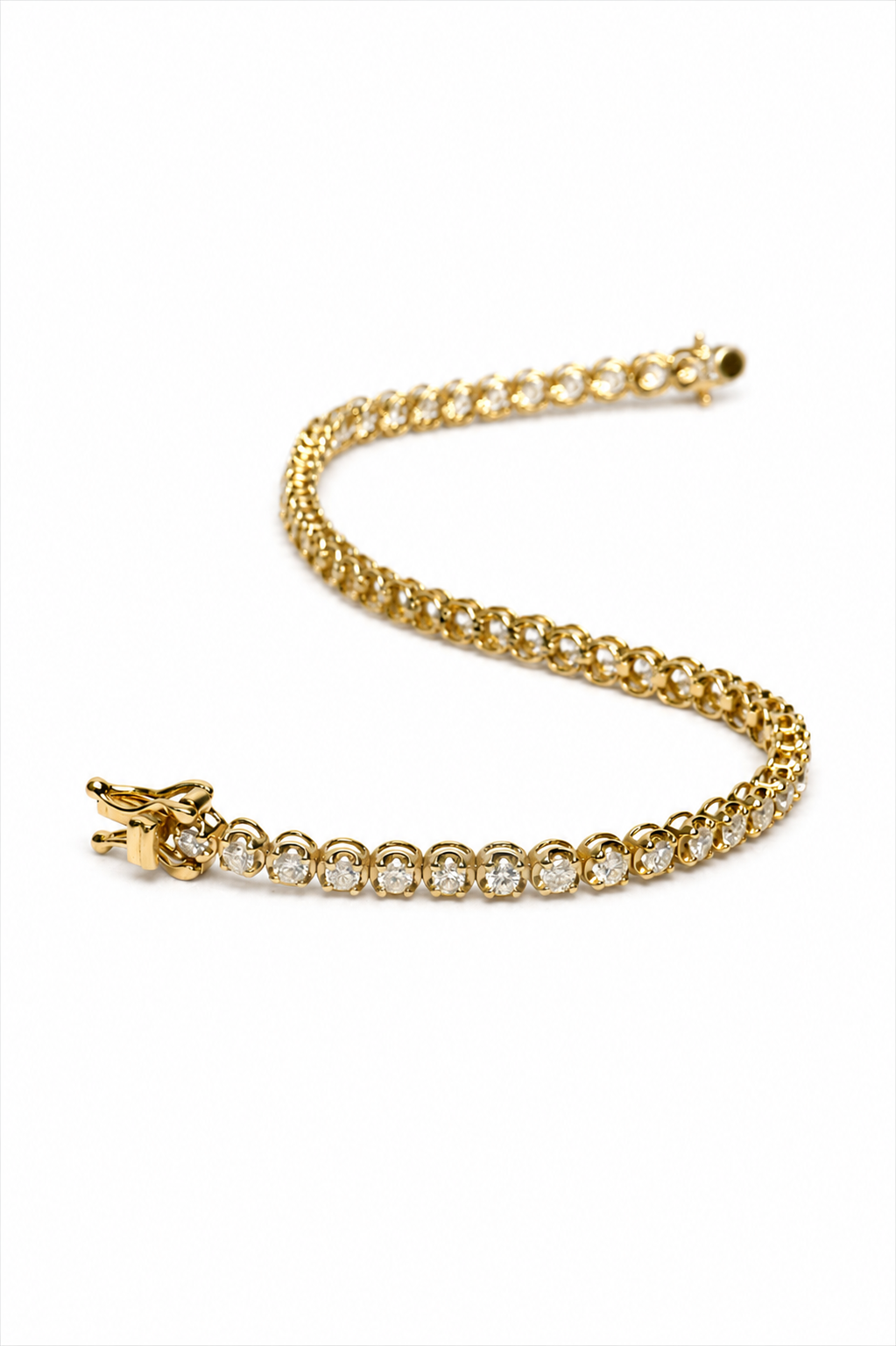Tennis de diamantes en oro amarillo 18K