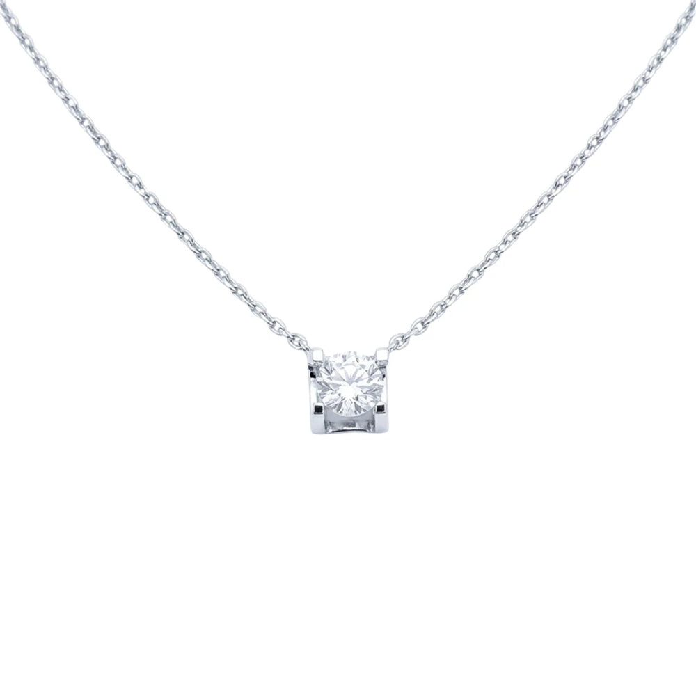 Collar de diamante en oro blanco 18K