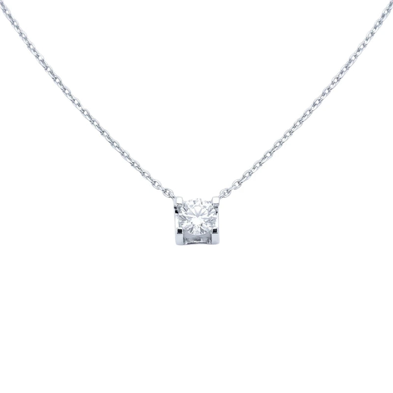 Collar de diamante en oro blanco 18K