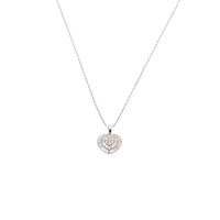 Dije de diamantes en oro blanco 18K