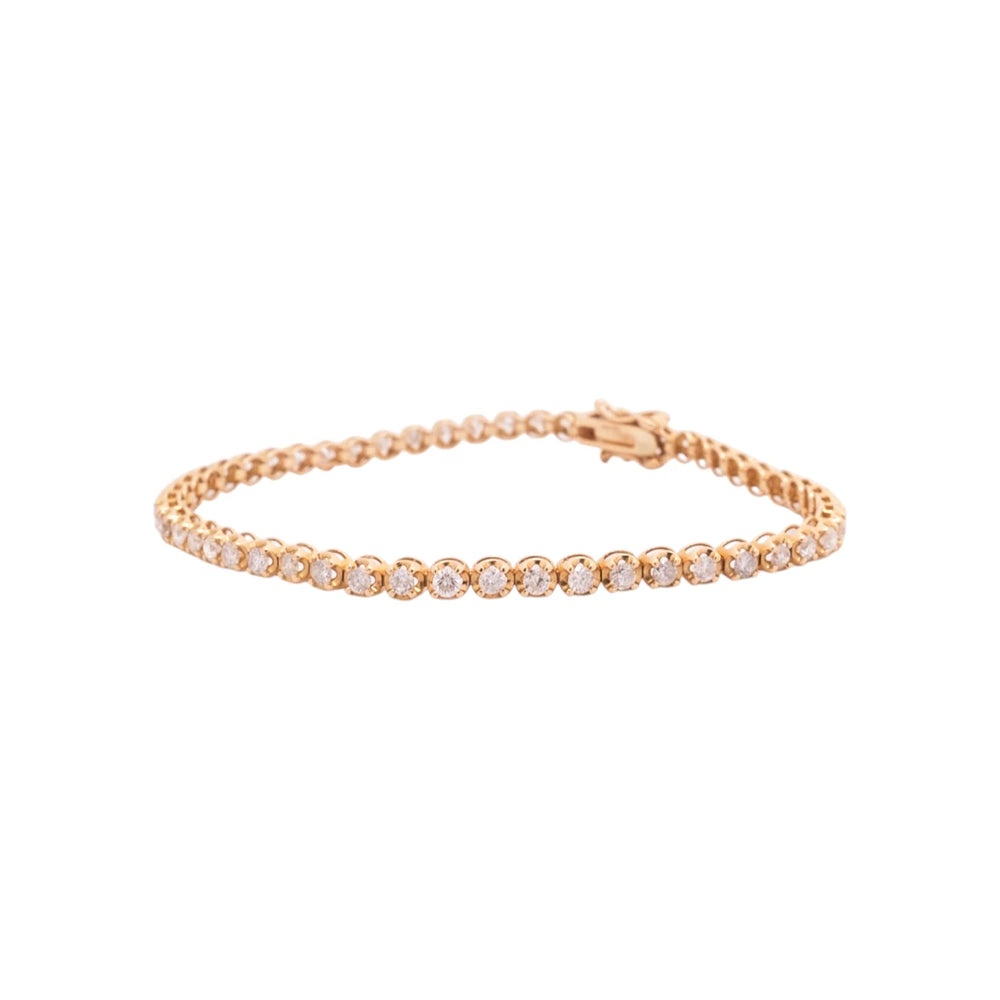 Pulsera de diamantes en oro amarillo 18K