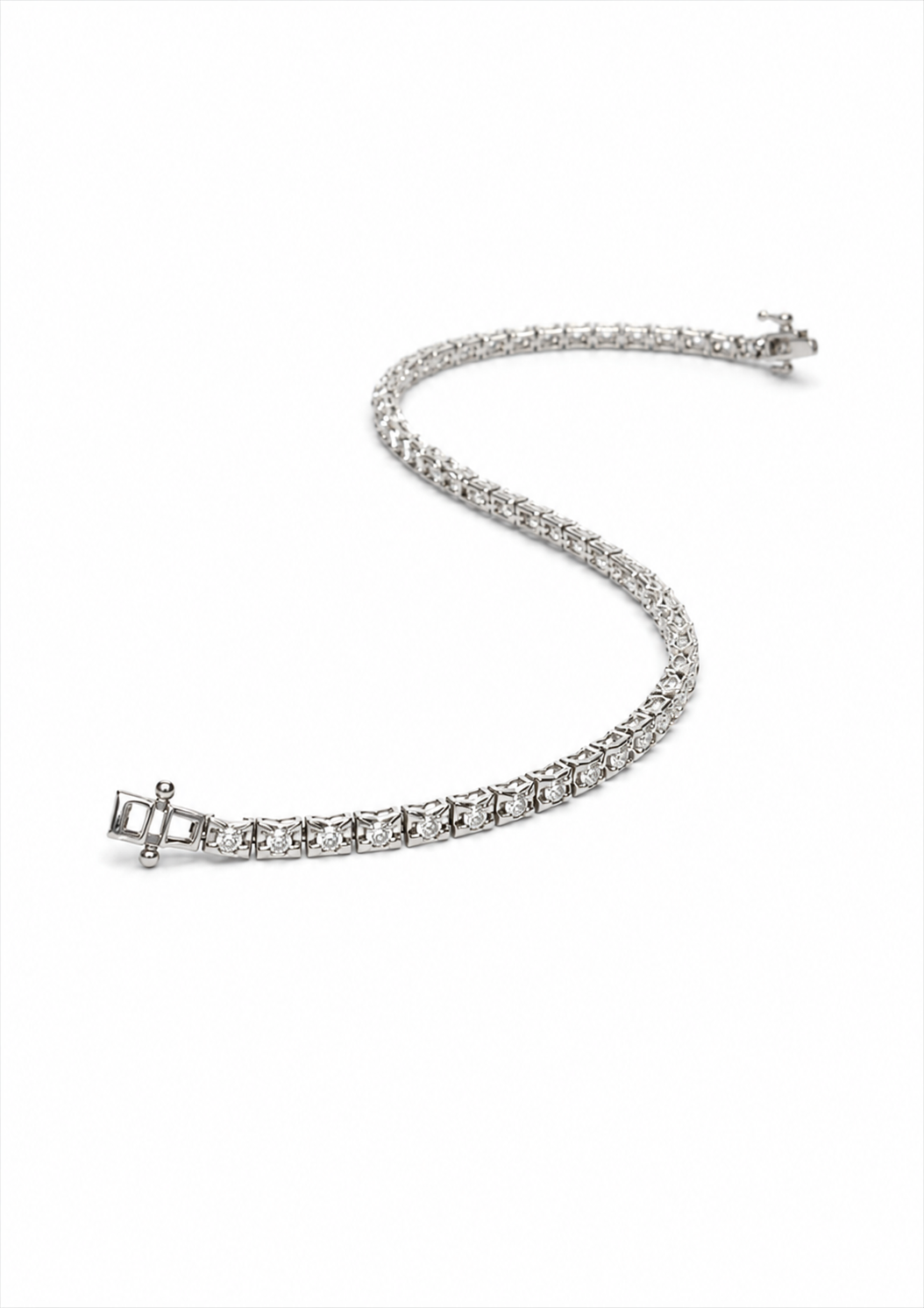 Tennis de diamantes en oro blanco 18K