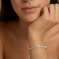 Pulsera de diamantes en oro blanco 18K