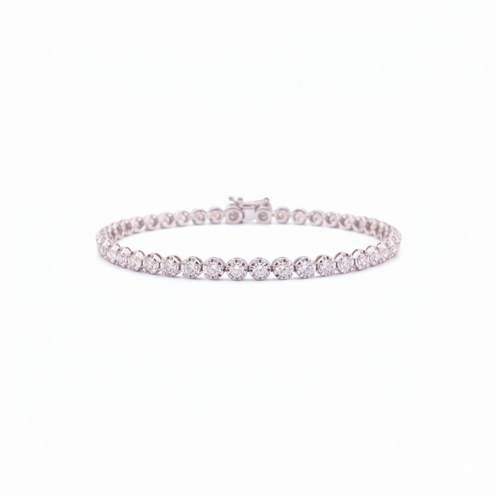Pulsera de diamantes en oro blanco 18K
