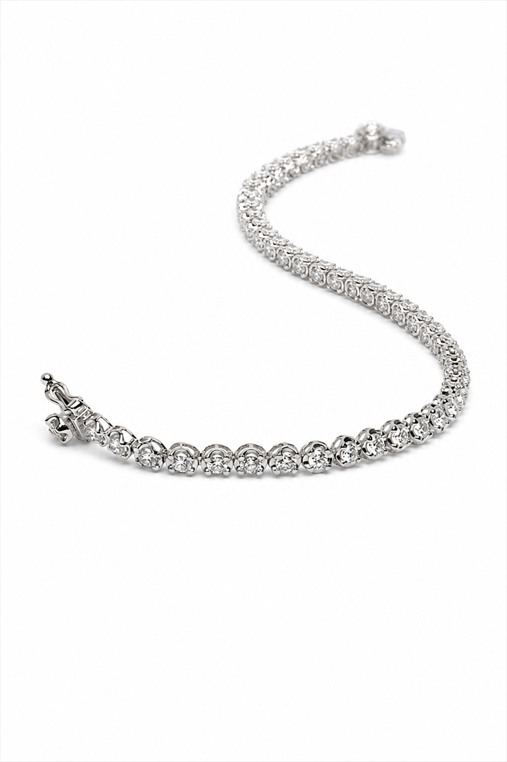Tennis de diamantes en oro blanco 18K