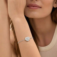 Pulsera de diamantes en oro blanco 18 K