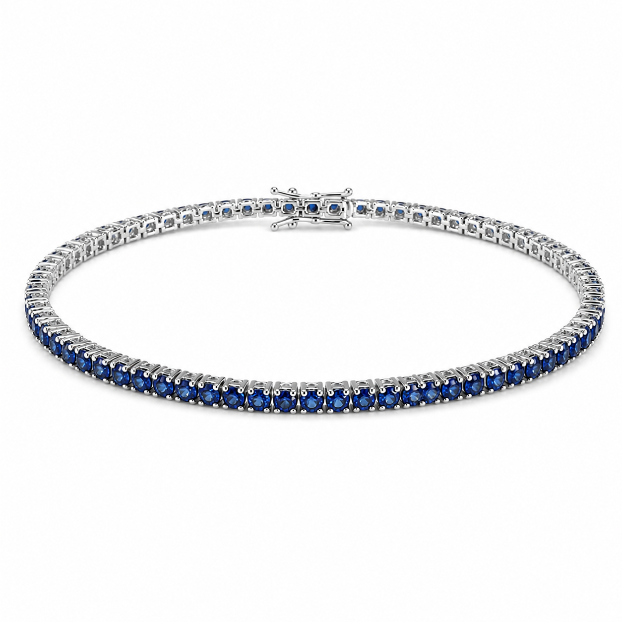 Tennis de zafiro azul en oro blanco 18K