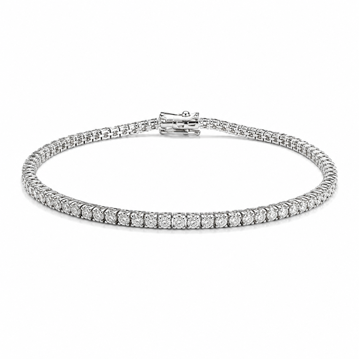 Tennis de diamantes en oro blanco 18K