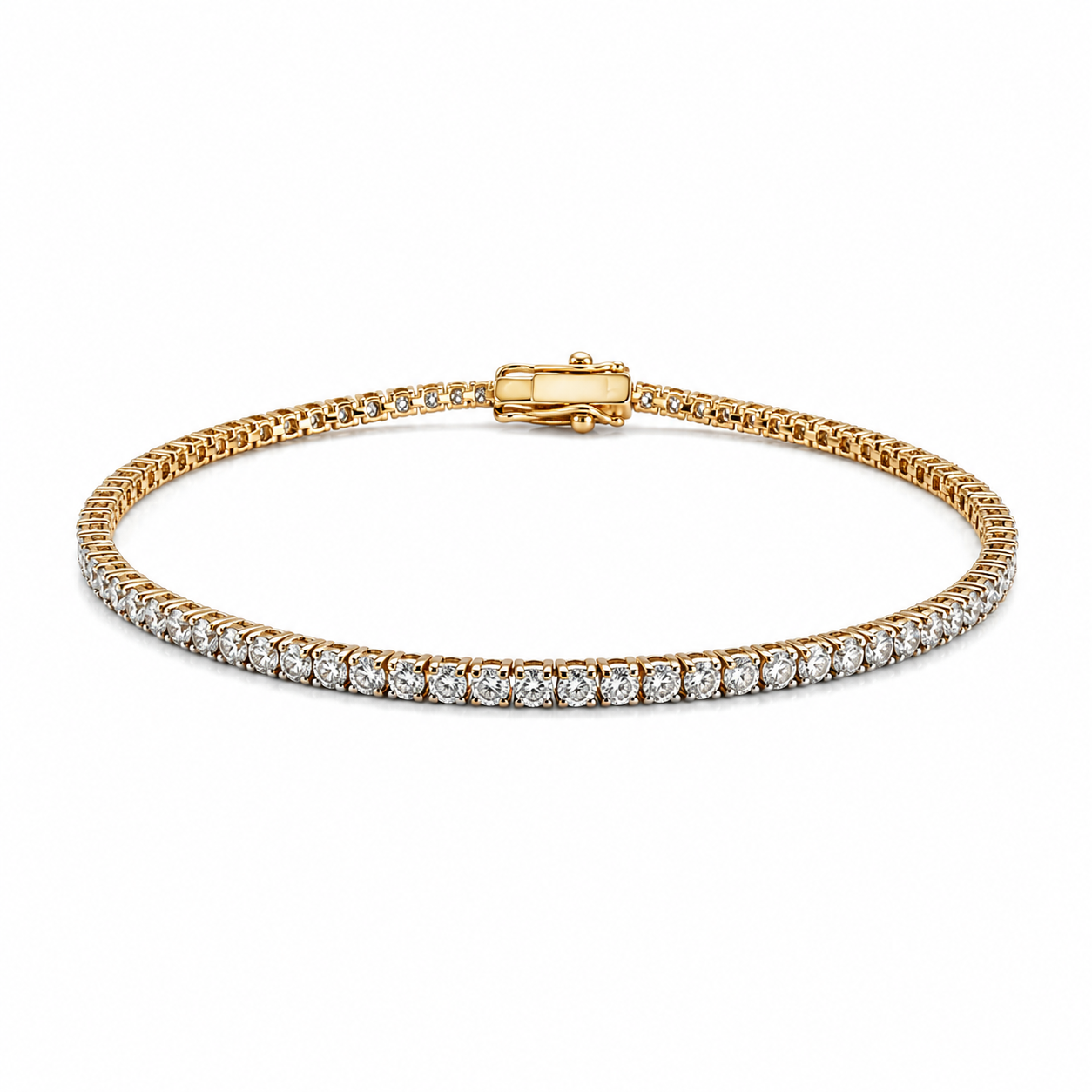 Tennis de diamantes en oro amarillo 18K