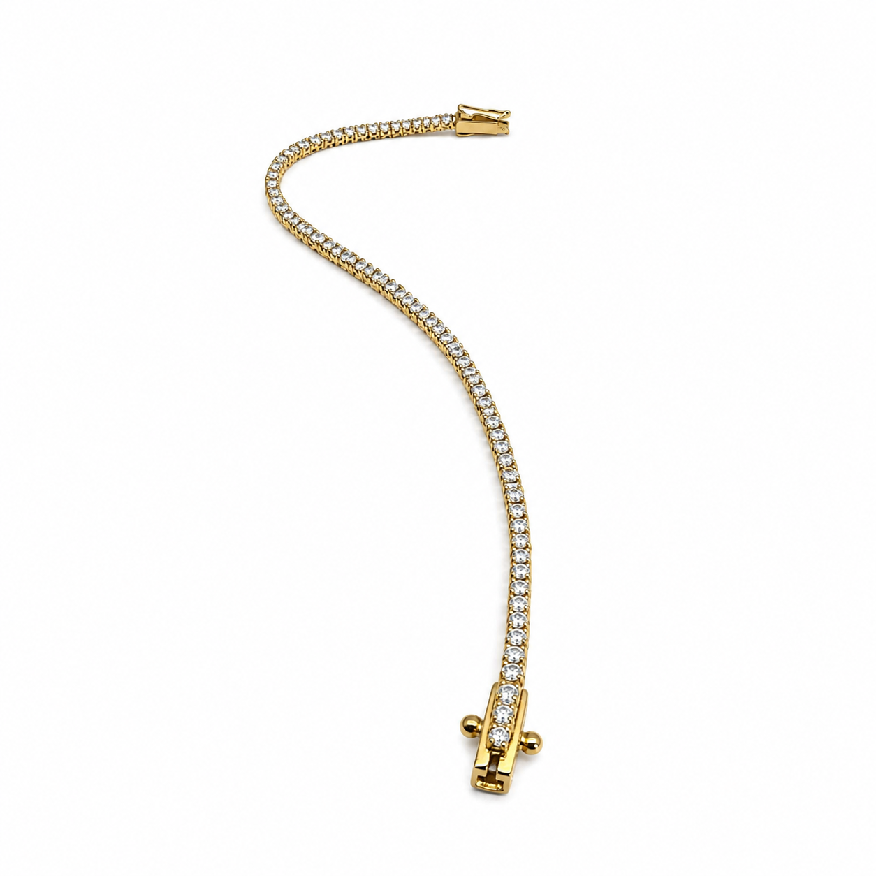 Tennis de diamantes en oro amarillo 18K