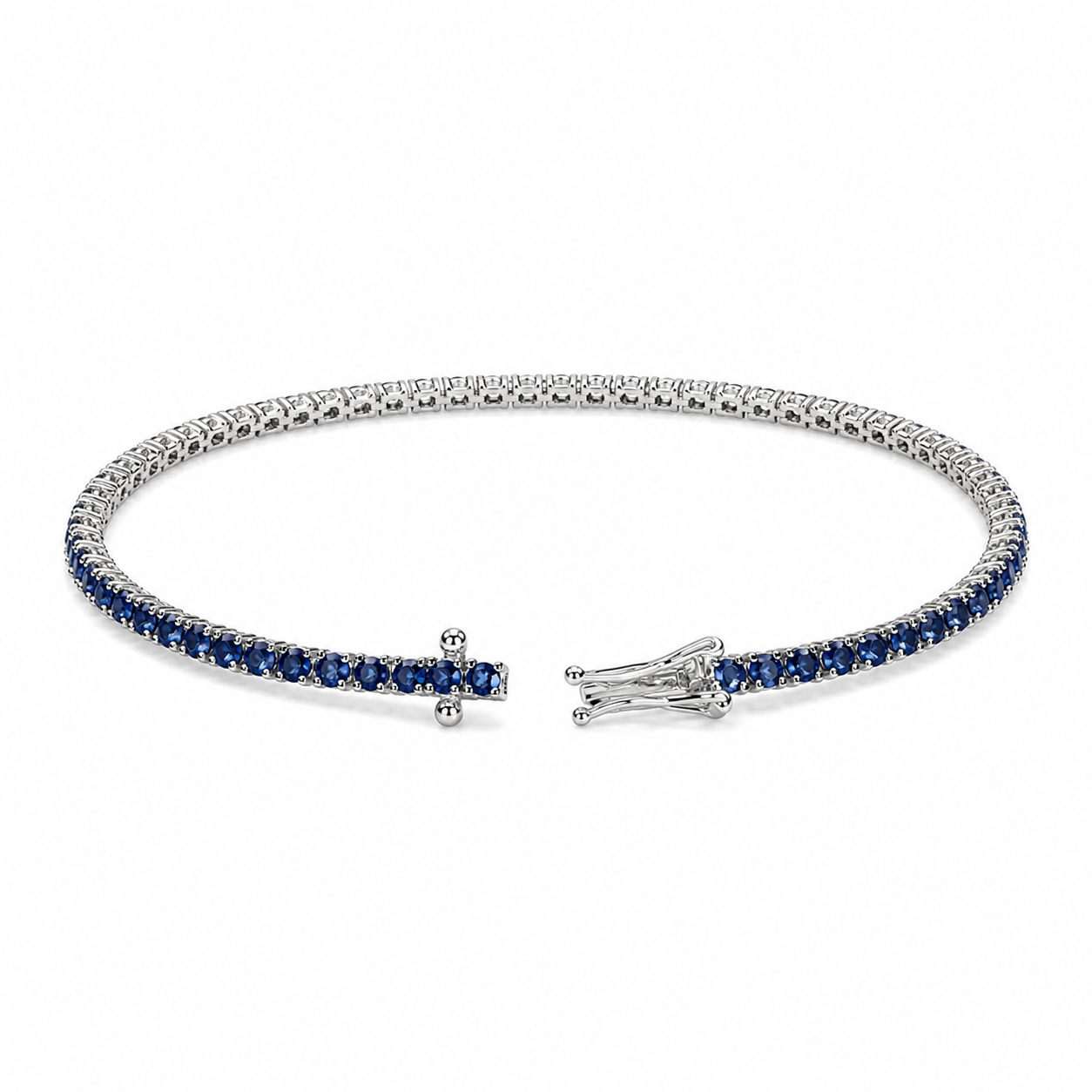Tennis de zafiro azul en oro blanco 18K