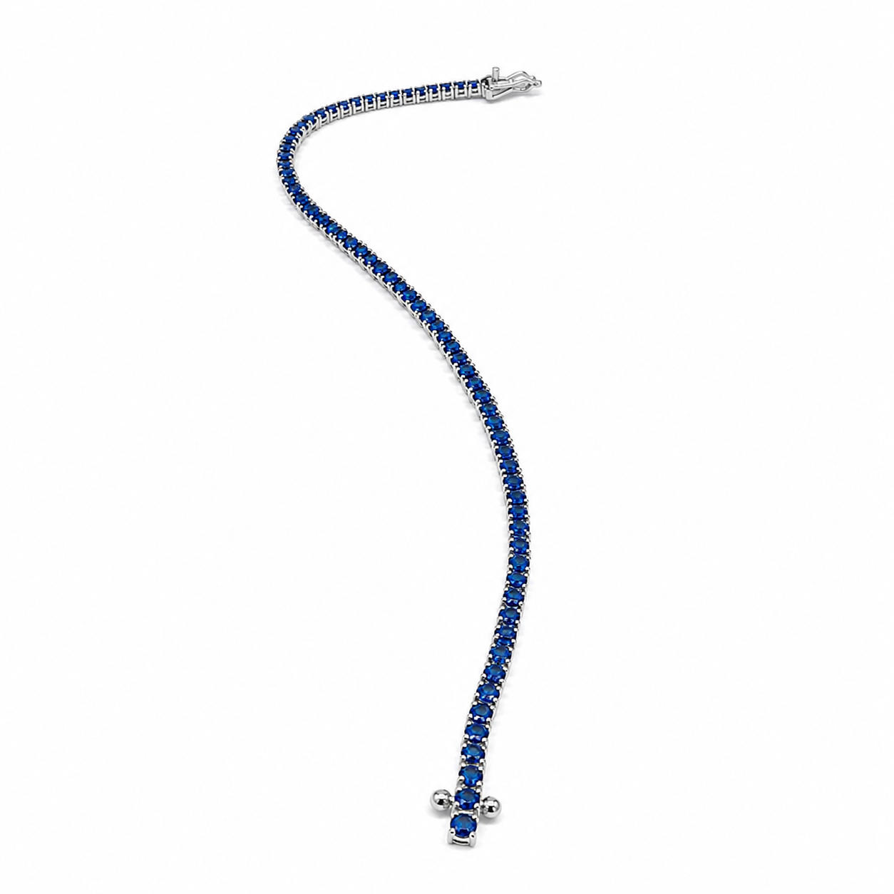 Tennis de zafiro azul en oro blanco 18K