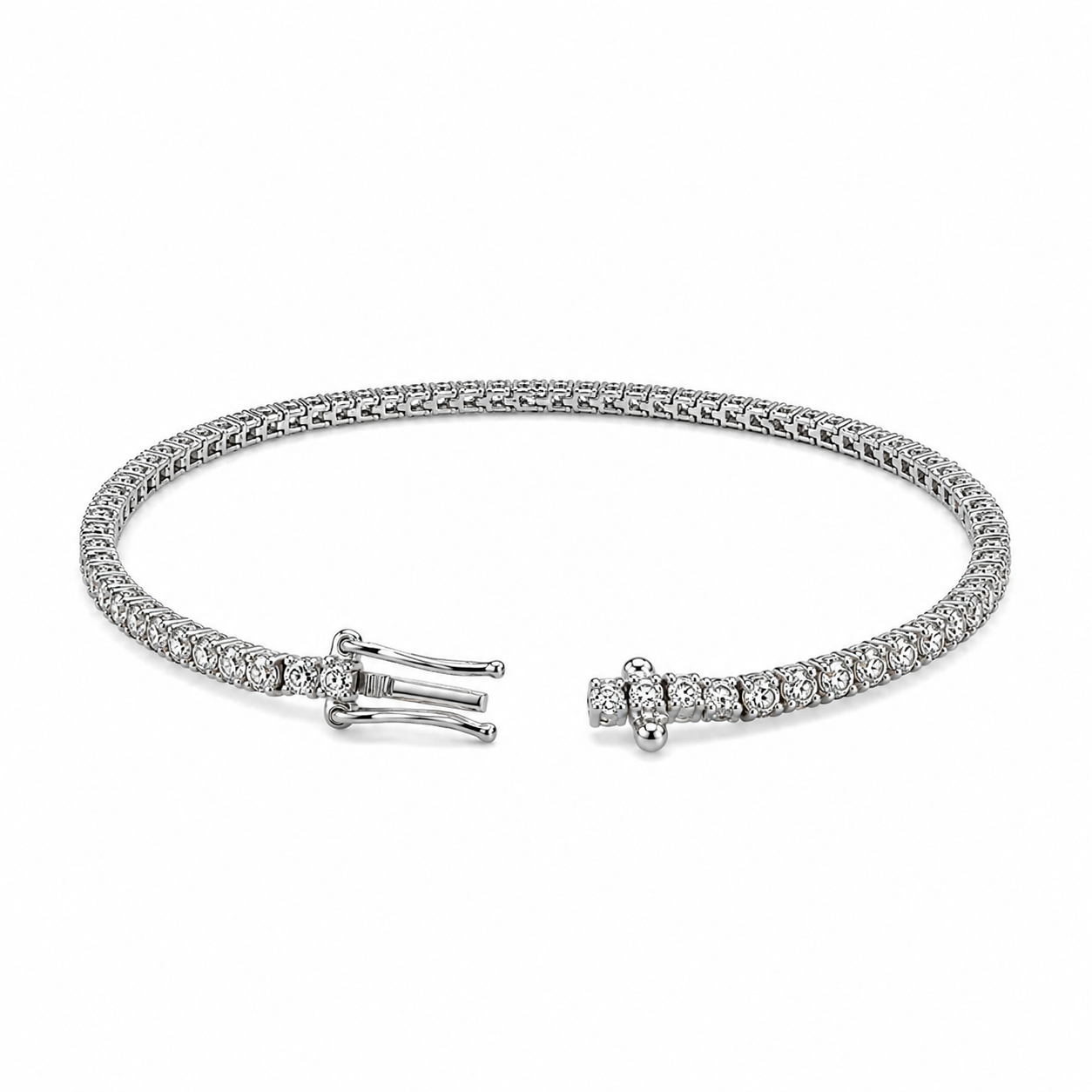 Tennis de diamantes en oro blanco 18K