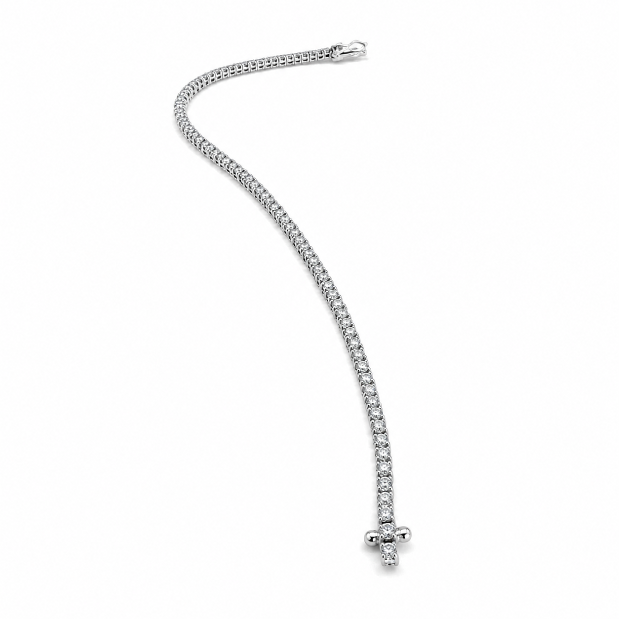 Tennis de diamantes en oro blanco 18K