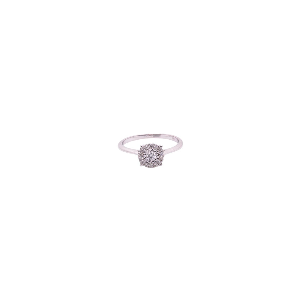 Anillo de diamantes en oro blanco 18K