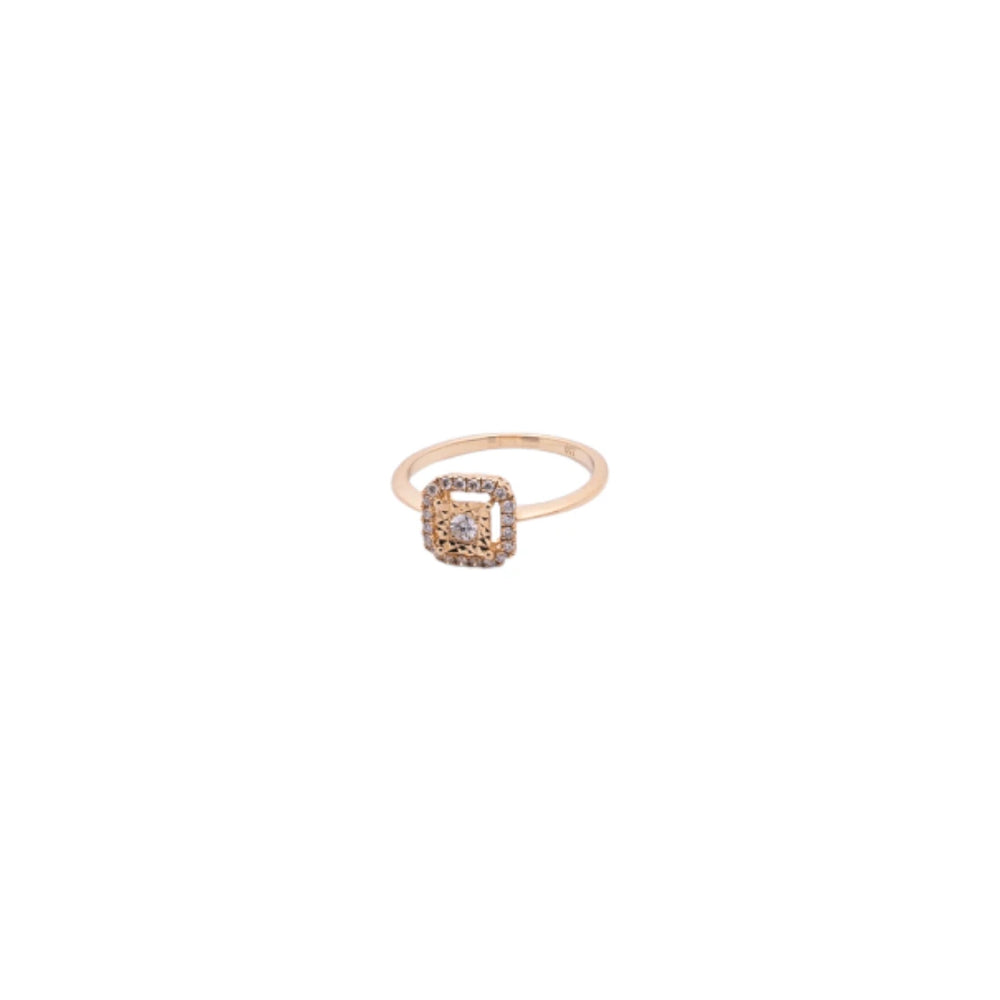 Anillo de diamantes en oro amarillo 18K