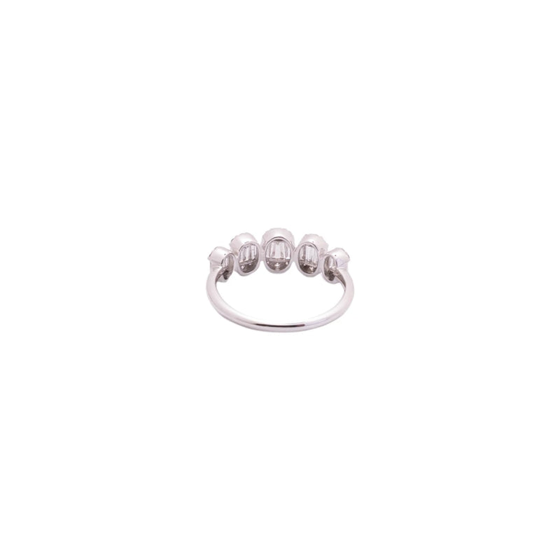 Anillo de diamantes en oro blanco 18K