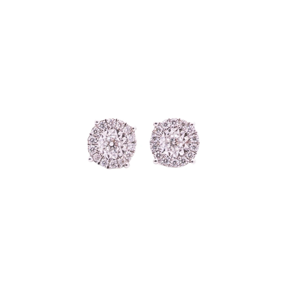 Aretes de diamantes en oro blanco 18K