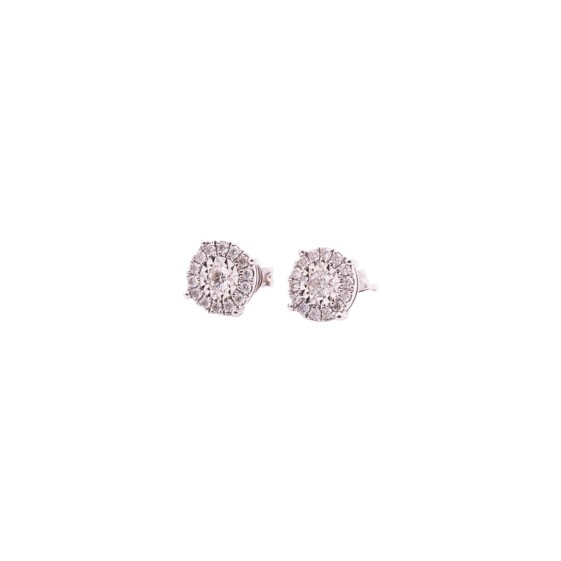 Aretes de diamantes en oro blanco 18K