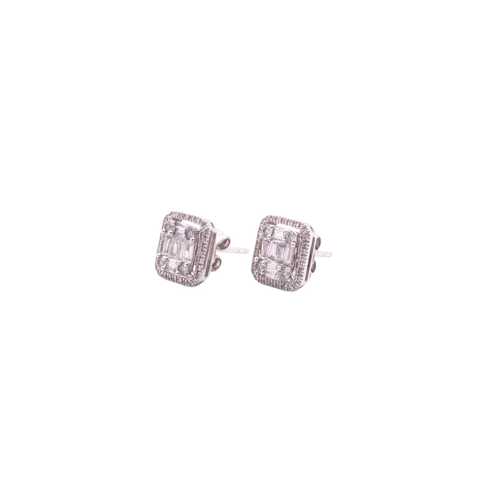 Aretes de diamantes en oro blanco 18K