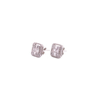 Aretes de diamantes en oro blanco 18K