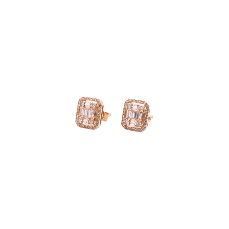 Aretes de diamantes en oro amarillo 18K