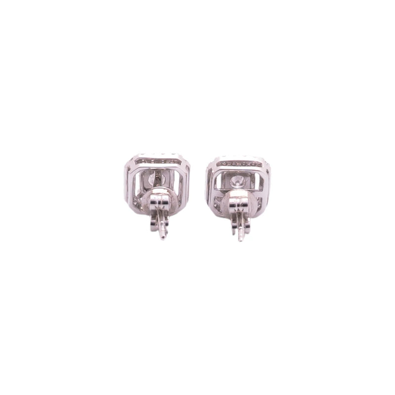 Aretes de diamantes en oro blanco 18K