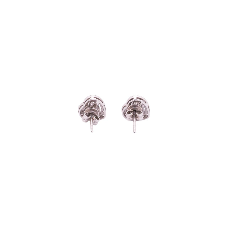 Aretes de diamantes en oro blanco 18K