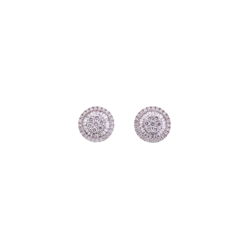 Aretes de diamantes en oro blanco 18K