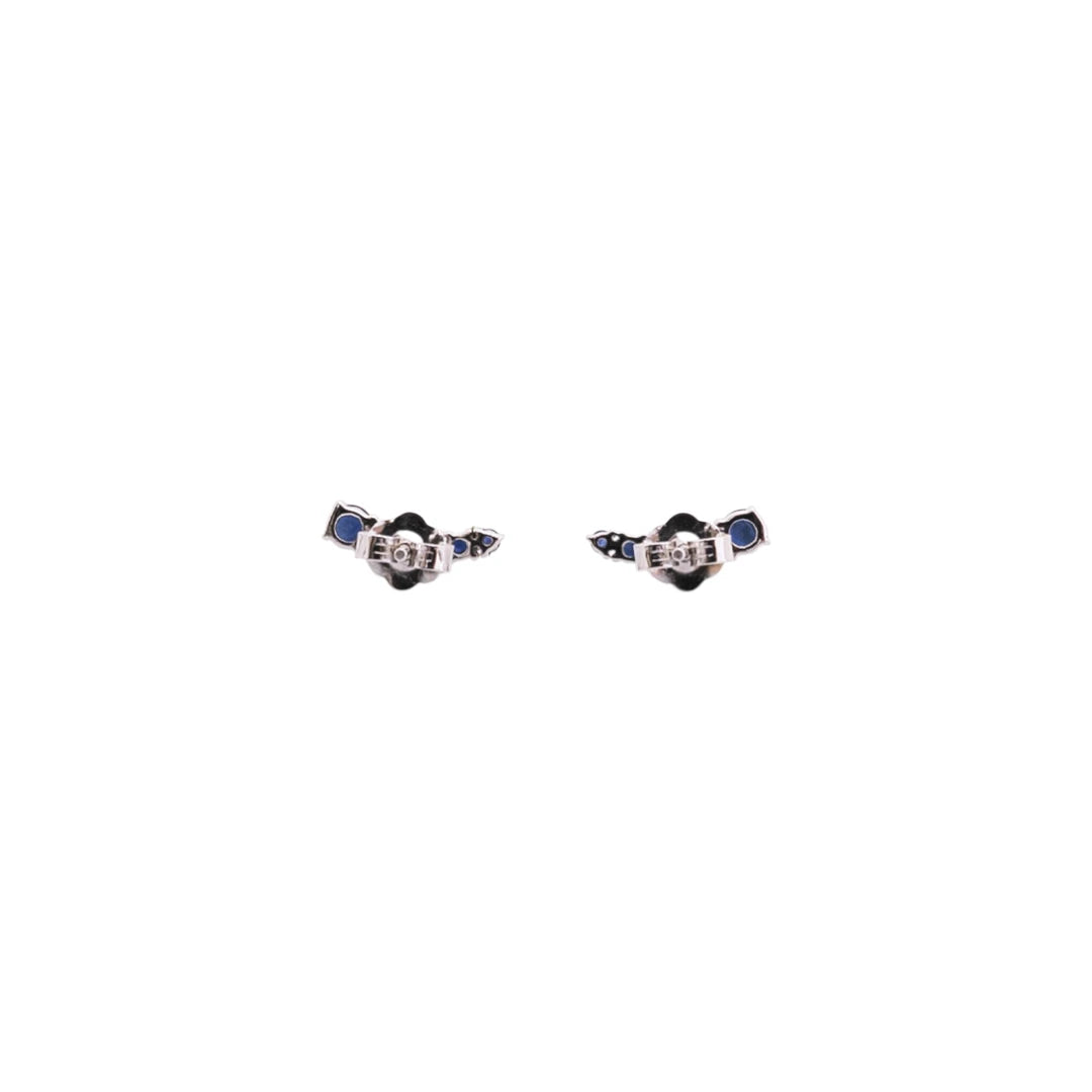 Aretes de zafiros azules en oro blanco 18K