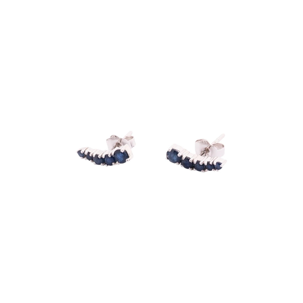 Aretes de zafiros azules en oro blanco 18K