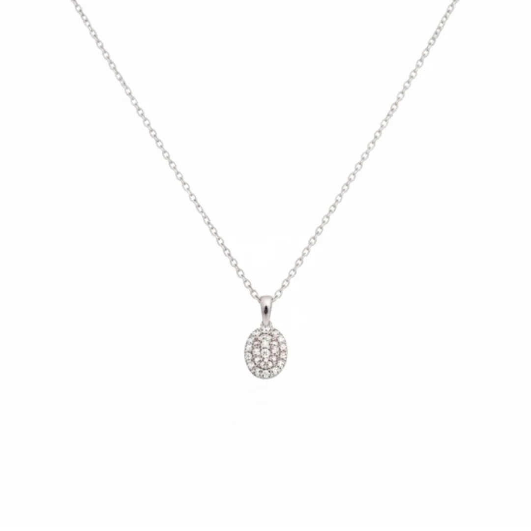 Dije de diamantes en oro blanco 18K