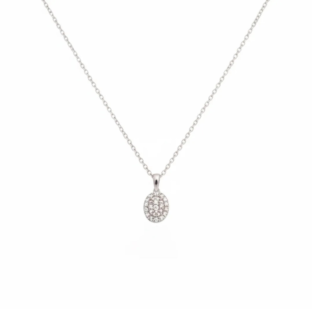 Dije de diamantes en oro blanco 18K